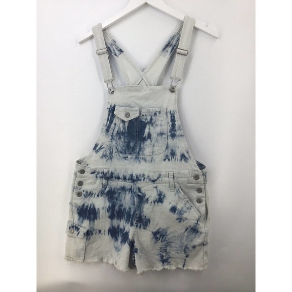 No Boundaries Pants - No Boundaries Jean Shortalls Size L(11-13) Blue Denim Juniors Tie Dye Juniors